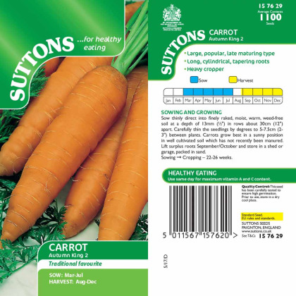 Seeds - Carrot Autumn King 2 Seeds - Carrot Autumn King 2