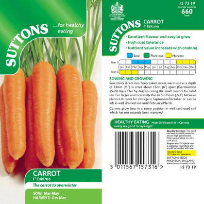 Seeds - Carrot F1 Eskimo Seeds - Carrot F1 Eskimo