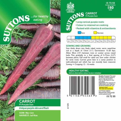 Seeds - Carrot F1 Purple Sun Seeds - Carrot F1 Purple Sun