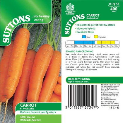 Seeds - Carrot F1 Resistafly Seeds - Carrot F1 Resistafly