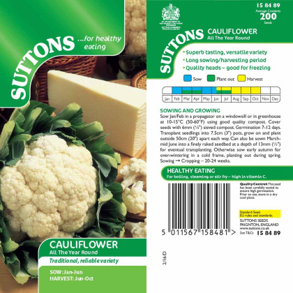 Seeds - Cauliflower All Year Round Seeds - Cauliflower All Year Round