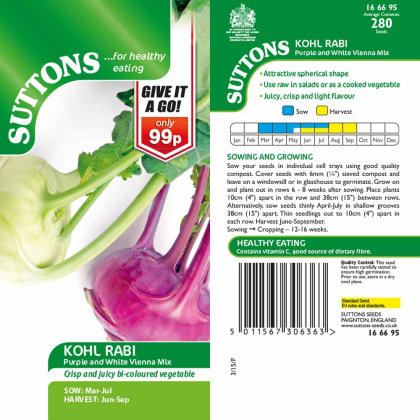 Seeds - Kohl Rabi Purple & White Vienna Mix Seeds - Kohl Rabi Purple & White Vienna Mix