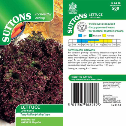Seeds - Lettuce Lollo Rossa Seeds - Lettuce Lollo Rossa