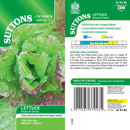 Seeds - Lettuce Rossa Di Trento Seeds - Lettuce Rossa Di Trento
