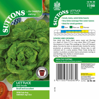 Seeds - Lettuce Tom Thumb Seeds - Lettuce Tom Thumb