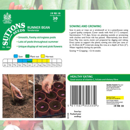 Seeds - Runner Bean Tenderstar