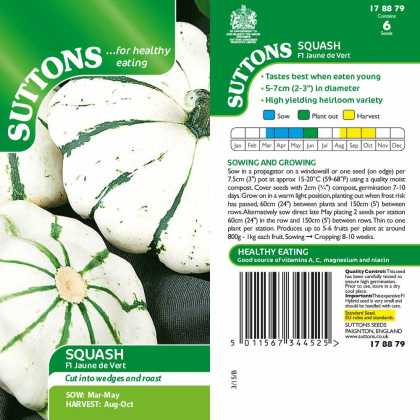 Seeds - Squash F1 Jaune de Vert Seeds - Squash F1 Jaune de Vert