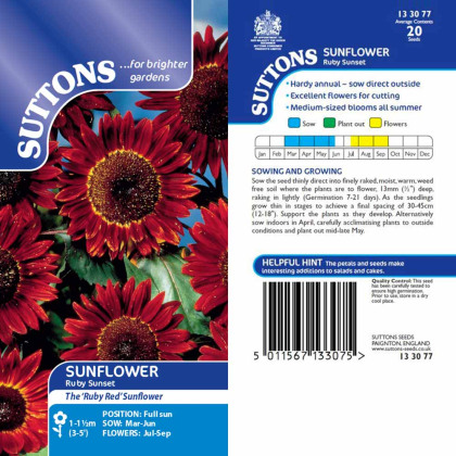 Seeds - Sunflower Ruby Sunset