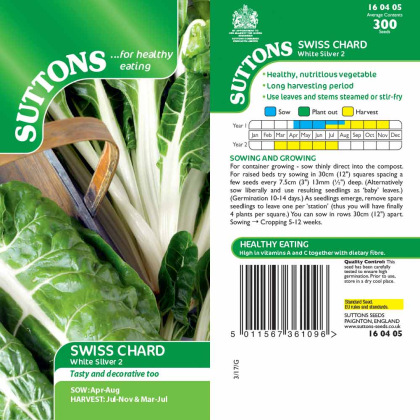 Seeds - Swiss Chard White Silver 2 Seeds - Swiss Chard White Silver 2