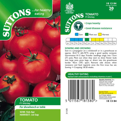 Seeds - Tomato F1 Shirley Seeds - Tomato F1 Shirley