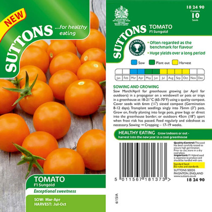 Seeds - Tomato F1 Sungold Seeds - Tomato F1 Sungold