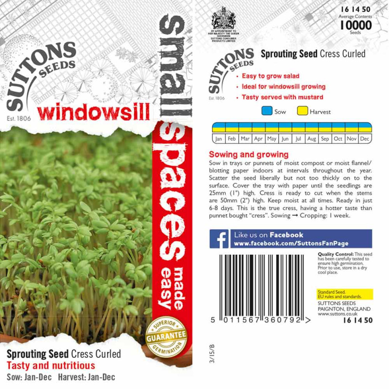 161450 Sprouting Seed Cress Curled